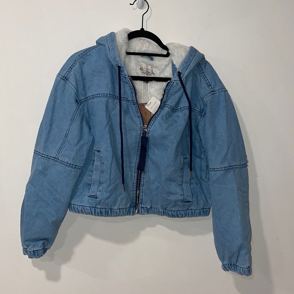 Jean faux fur lined jacket